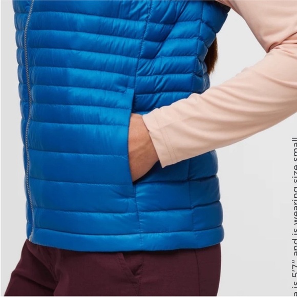 Cotopaxi Women’s XL Fuego Down Insulated Puff Vest Blue Atlantic Stripes NWT - Picture 13 of 14